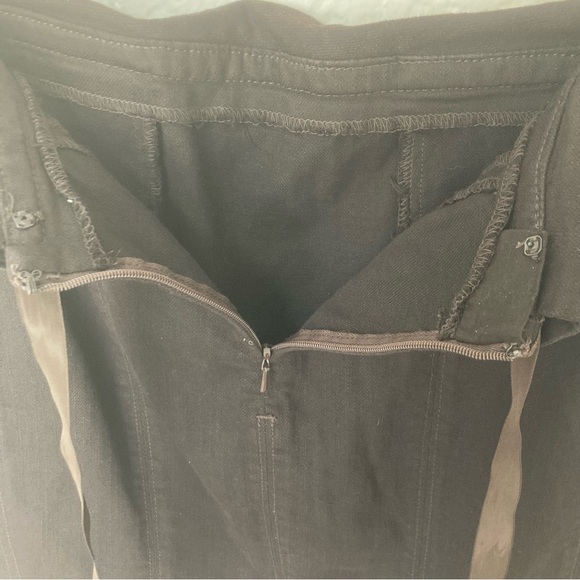 Etcetera Brown Denim Skirt with Satin Ties, Size 6 - Picture 5 of 6